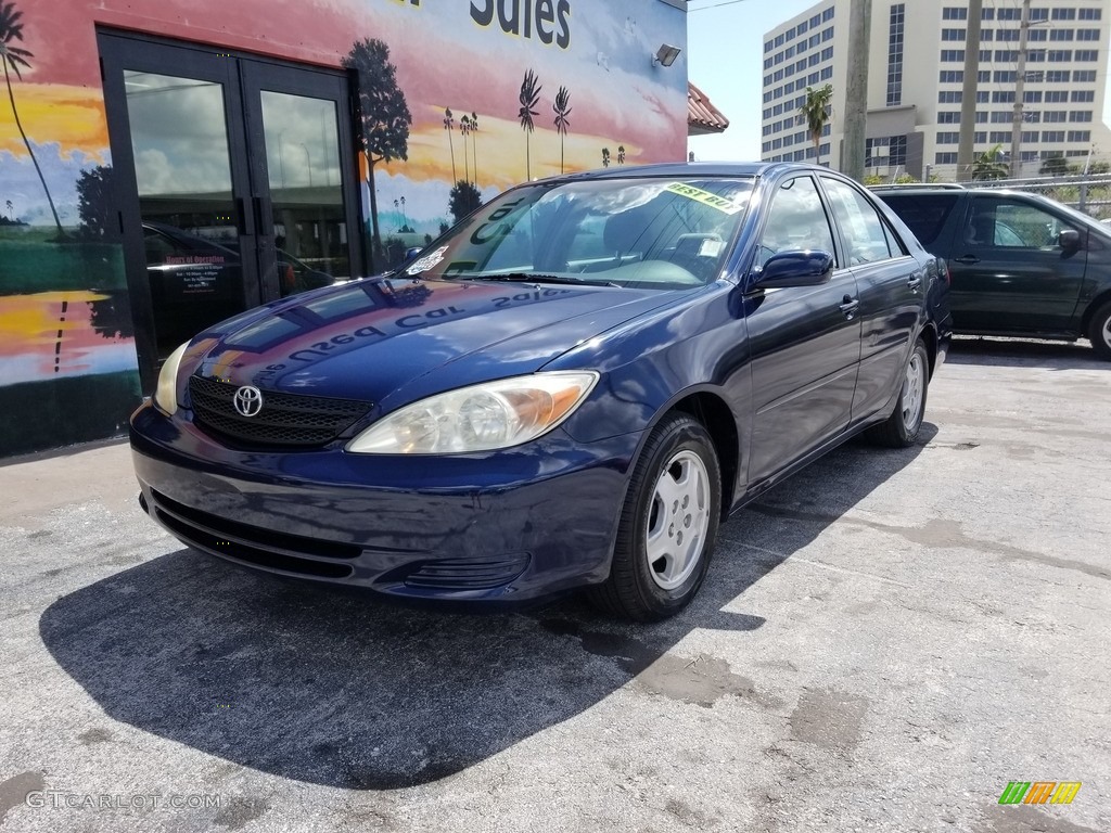 2002 Camry LE V6 - Catalina Blue Metallic / Stone photo #5