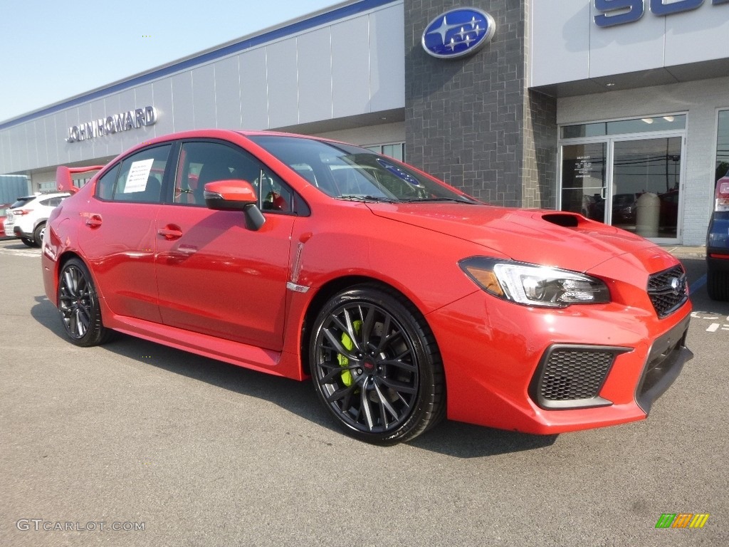 2018 WRX STI - Pure Red / Carbon Black photo #1