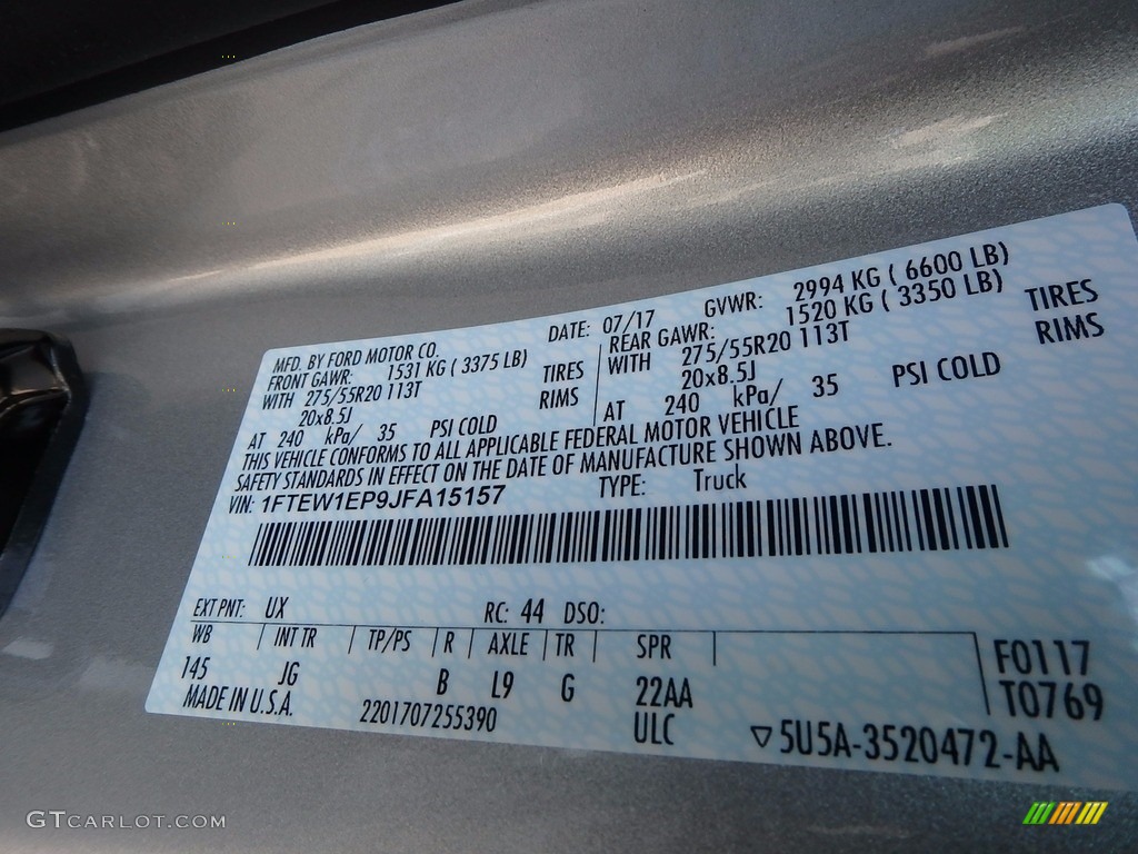 2018 F150 STX SuperCrew 4x4 - Ingot Silver / Black photo #15