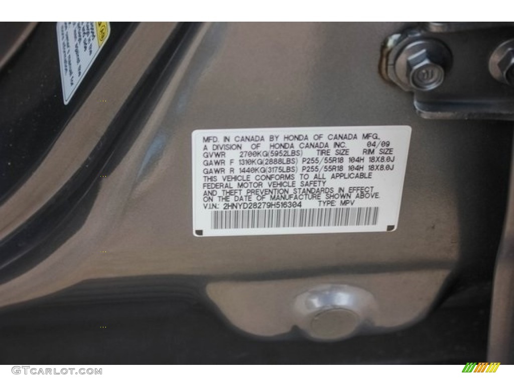 2009 MDX  - Sterling Gray Metallic / Ebony photo #52