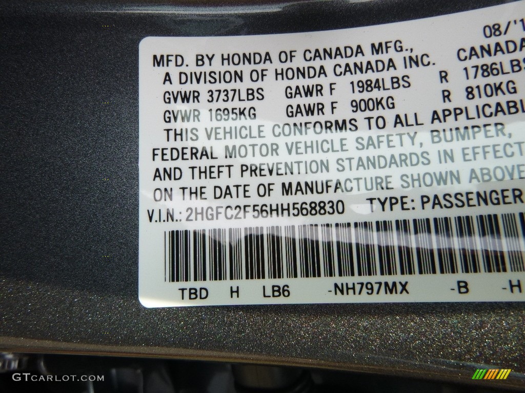 2017 Civic LX Sedan - Modern Steel Metallic / Gray photo #12