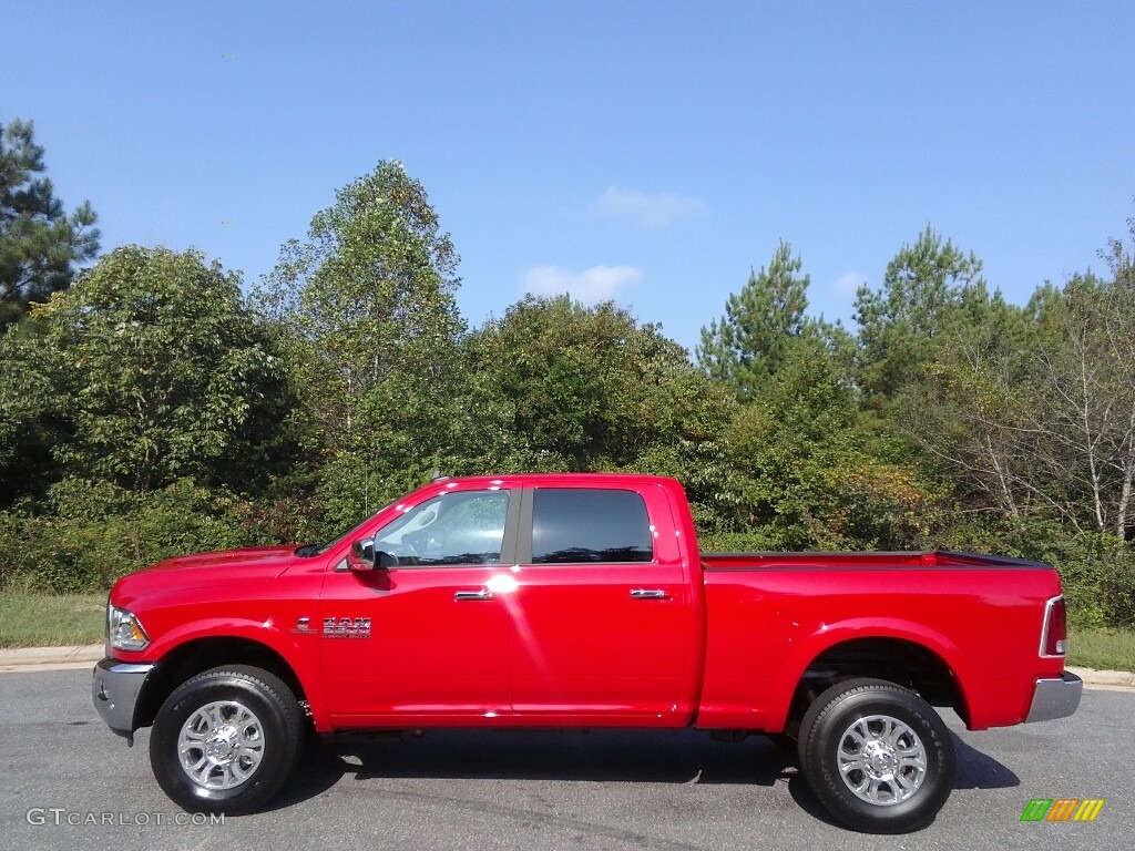 2018 2500 Laramie Crew Cab 4x4 - Flame Red / Brown/Light Frost Beige photo #1