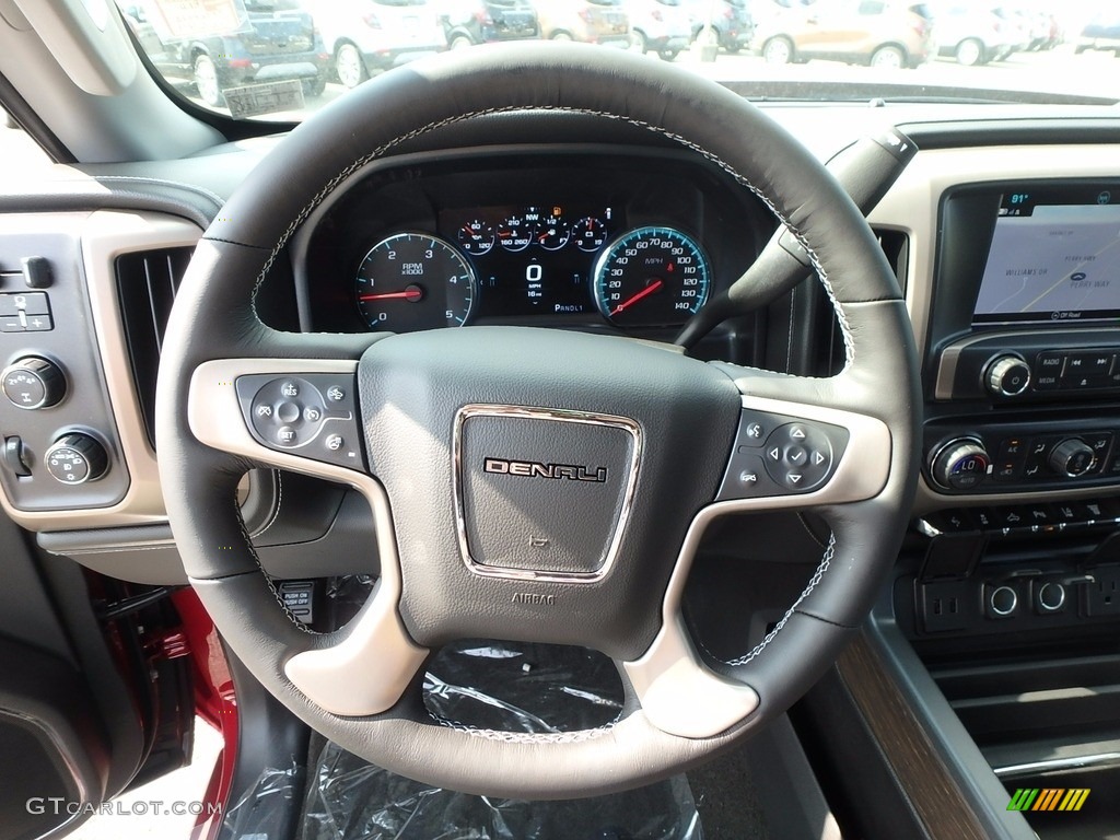 2018 GMC Sierra 2500HD Denali Crew Cab 4x4 Jet Black Steering Wheel Photo #122851066