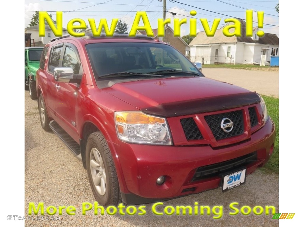 2008 Armada SE 4x4 - Red Brawn / Charcoal photo #1