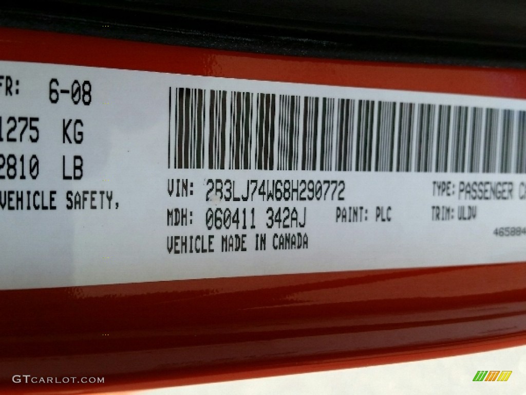 2008 Challenger SRT8 - HEMI Orange / Dark Slate Gray photo #15