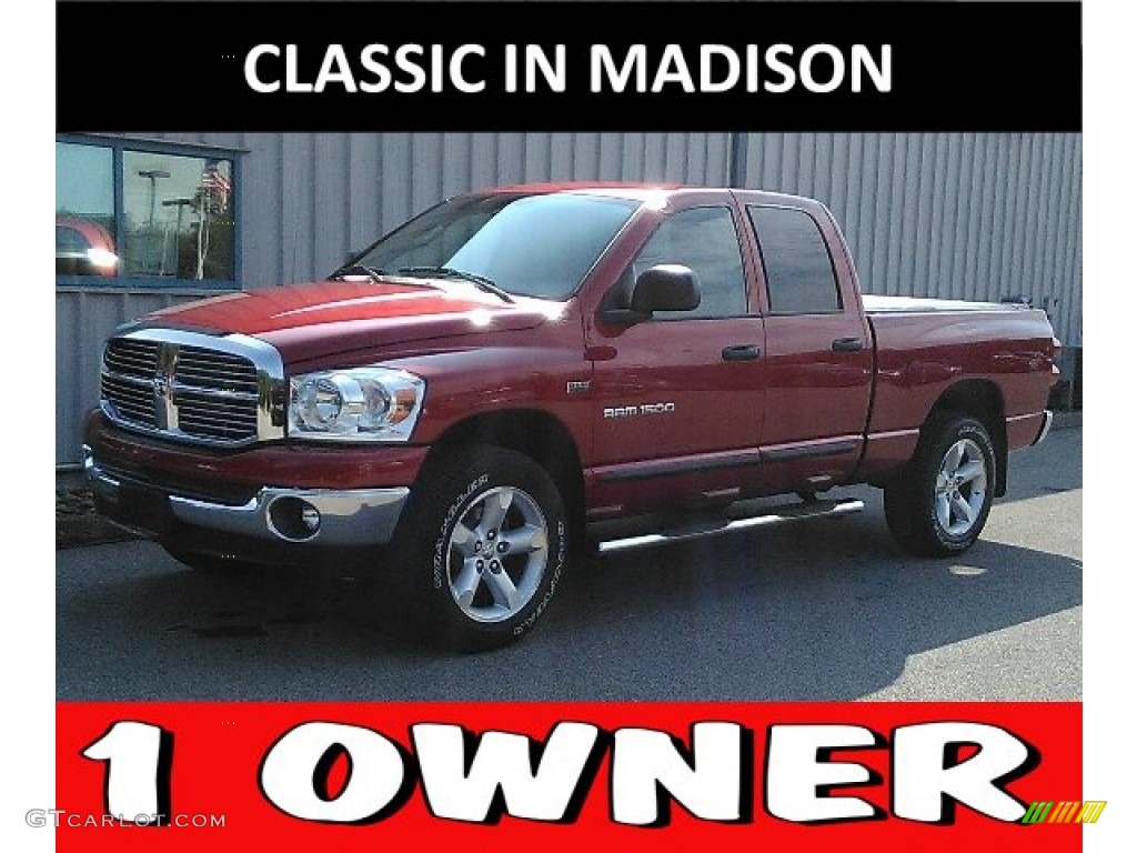2007 Ram 1500 SLT Quad Cab 4x4 - Inferno Red Crystal Pearl / Medium Slate Gray photo #1