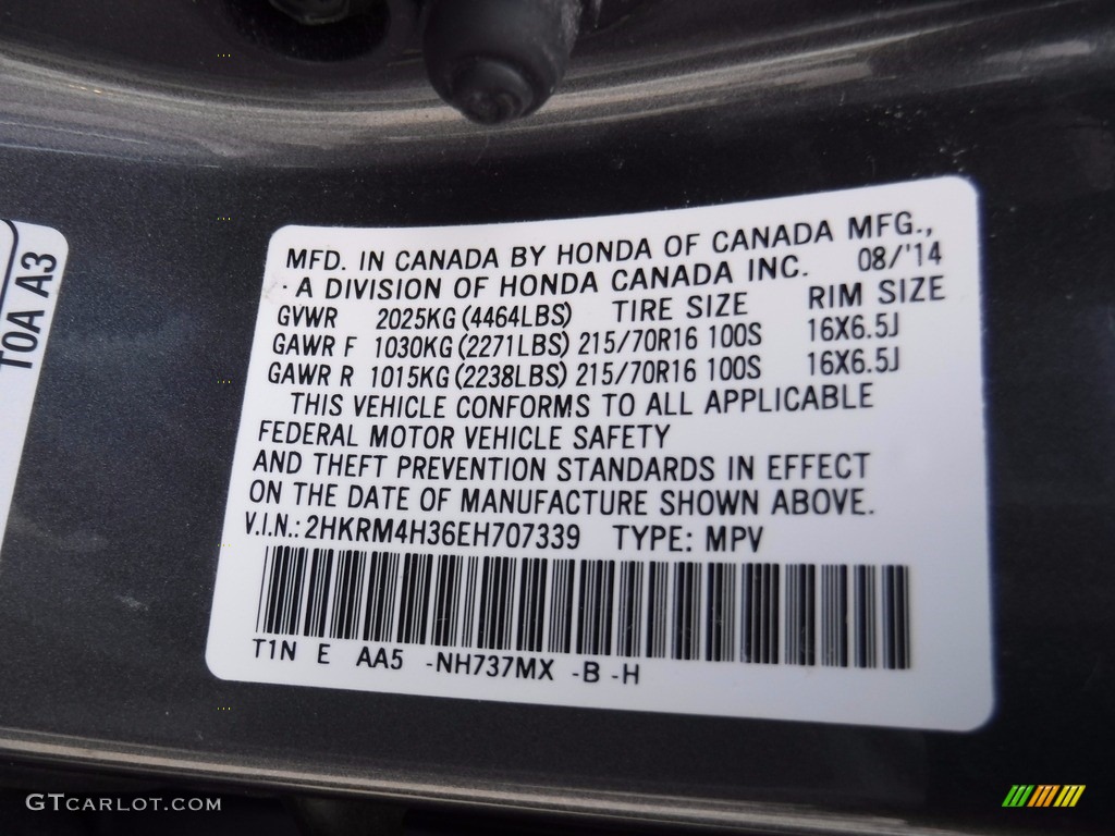 2014 CR-V LX AWD - Polished Metal Metallic / Gray photo #24