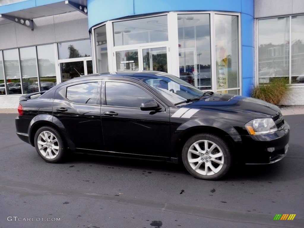 2013 Avenger R/T - Black / Black/Red photo #2