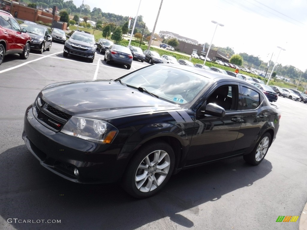 2013 Avenger R/T - Black / Black/Red photo #6