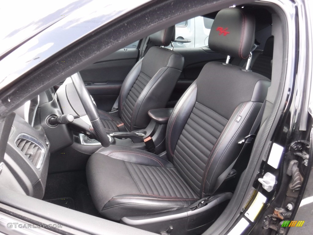 2013 Avenger R/T - Black / Black/Red photo #13