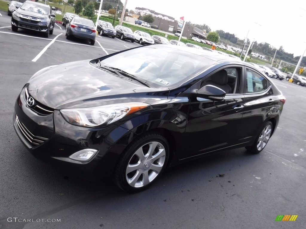 2012 Elantra Limited - Midnight Black / Gray photo #6