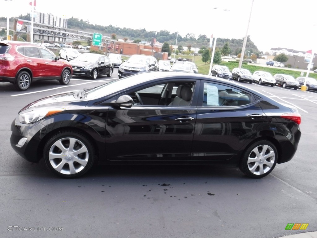 2012 Elantra Limited - Midnight Black / Gray photo #7