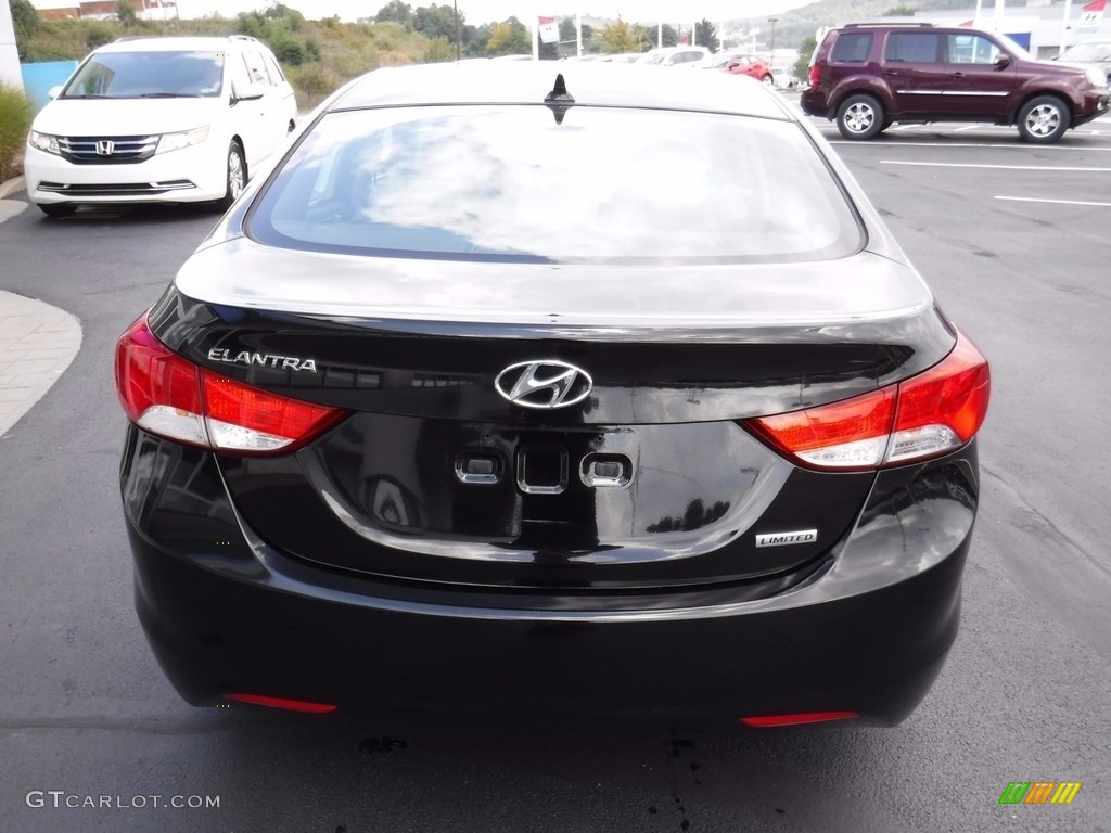2012 Elantra Limited - Midnight Black / Gray photo #9