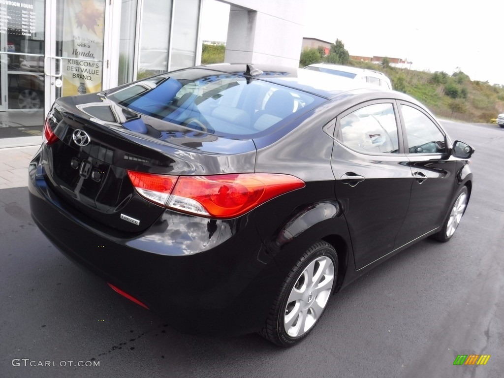 2012 Elantra Limited - Midnight Black / Gray photo #10