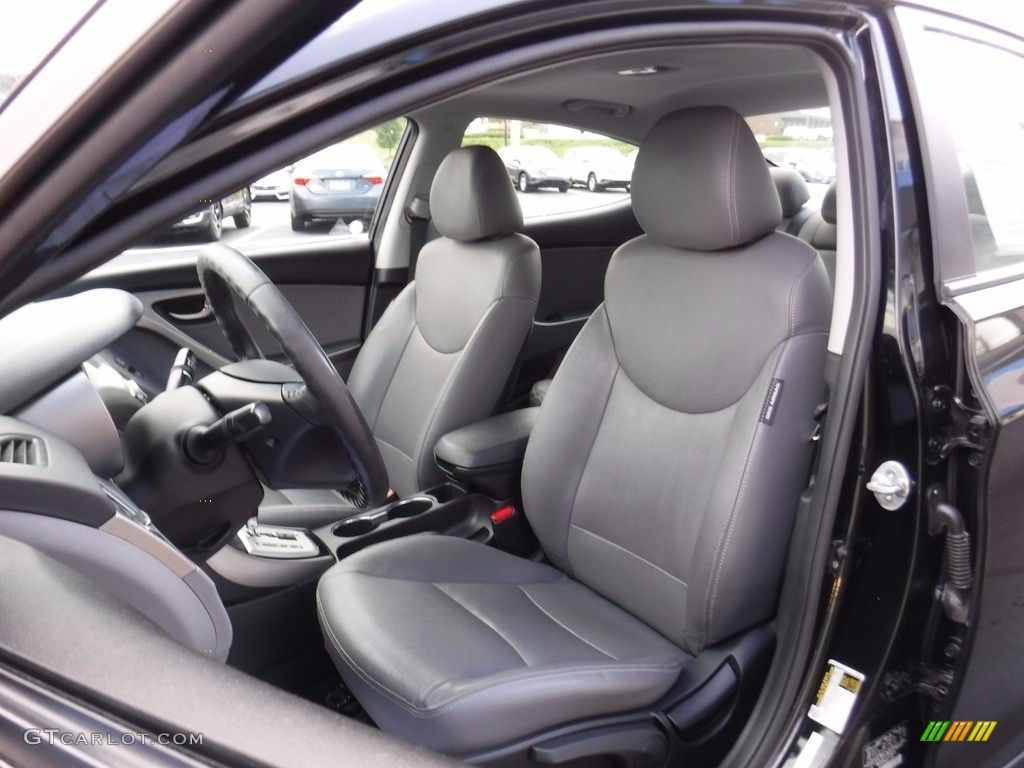 2012 Elantra Limited - Midnight Black / Gray photo #14