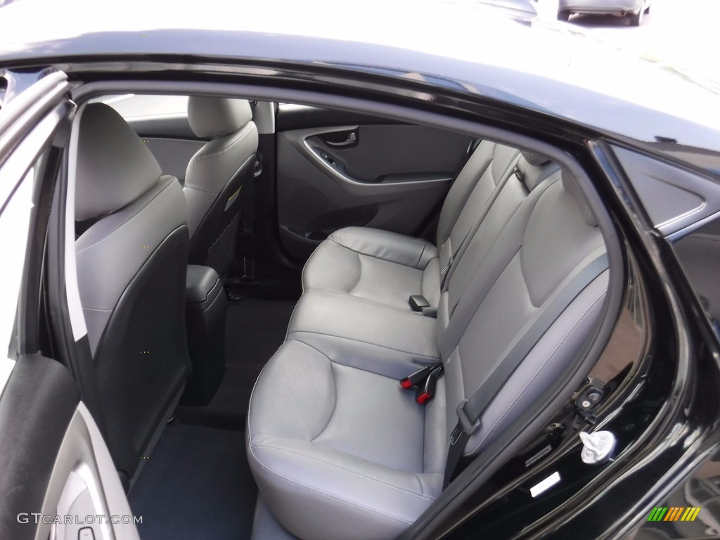 2012 Elantra Limited - Midnight Black / Gray photo #25