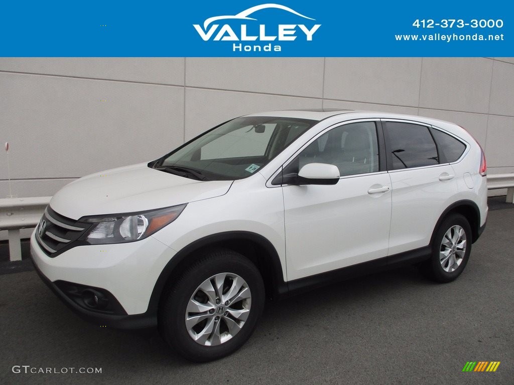 2014 CR-V EX AWD - White Diamond Pearl / Beige photo #1