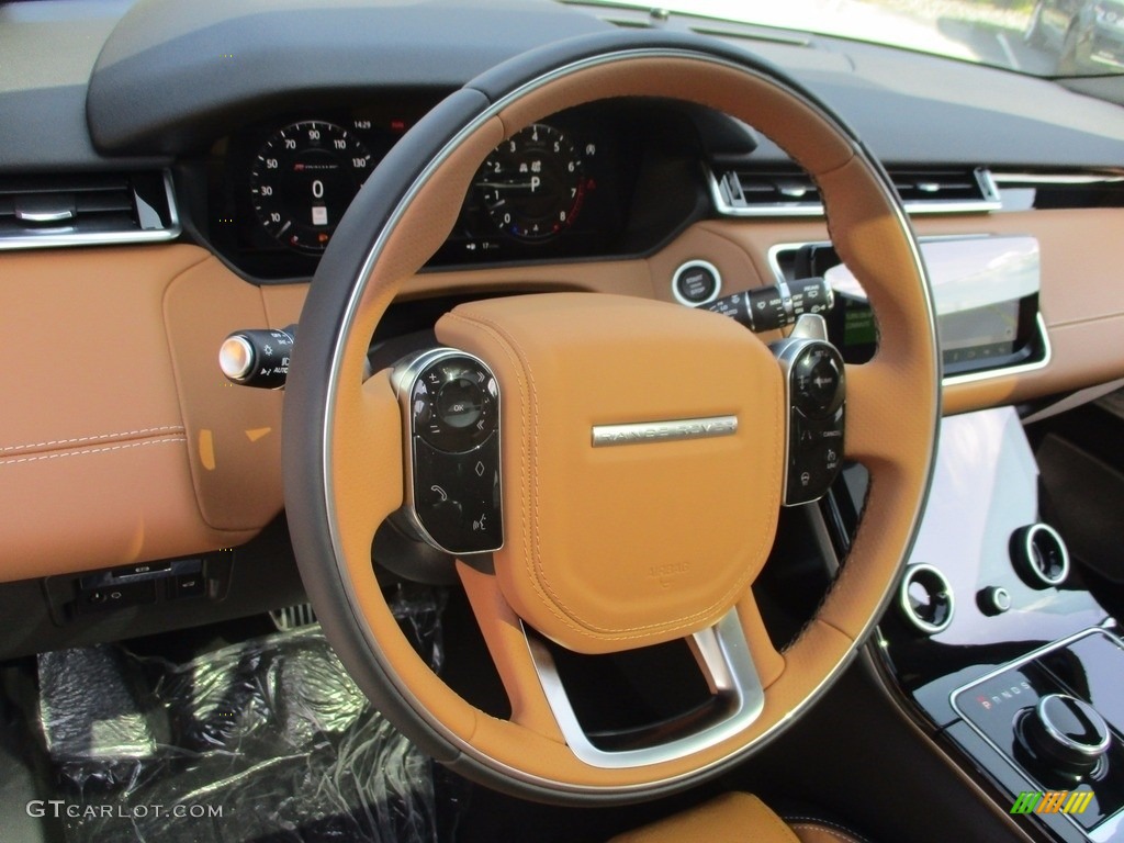 2018 Land Rover Range Rover Velar First Edition Tan/Ebony Steering Wheel Photo #122880882