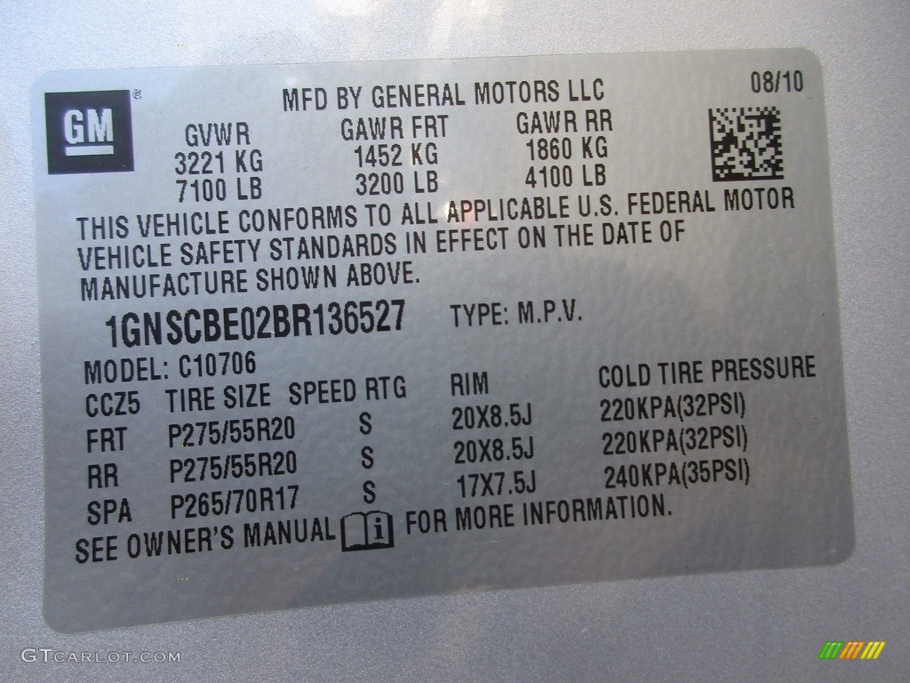 2011 Tahoe LT - Sheer Silver Metallic / Ebony photo #13
