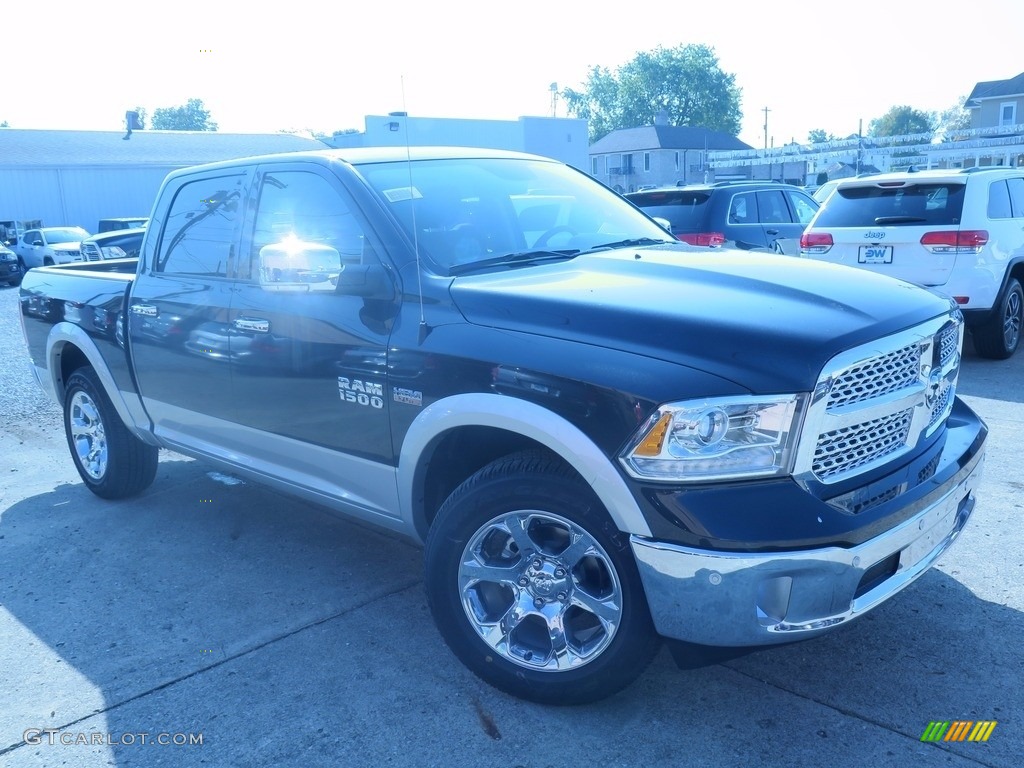 2018 1500 Laramie Crew Cab 4x4 - Brilliant Black Crystal Pearl / Black photo #1