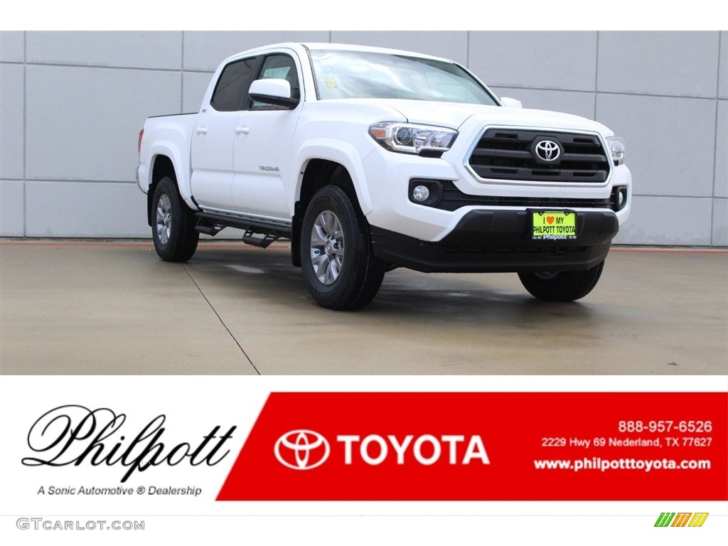 2017 Tacoma SR5 Double Cab - Super White / Cement Gray photo #1