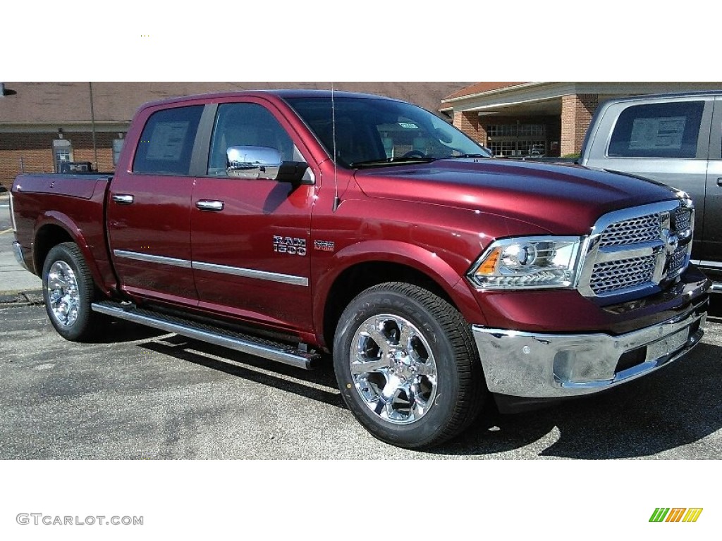 2018 1500 Laramie Crew Cab 4x4 - Delmonico Red Pearl / Canyon Brown/Light Frost Beige photo #2
