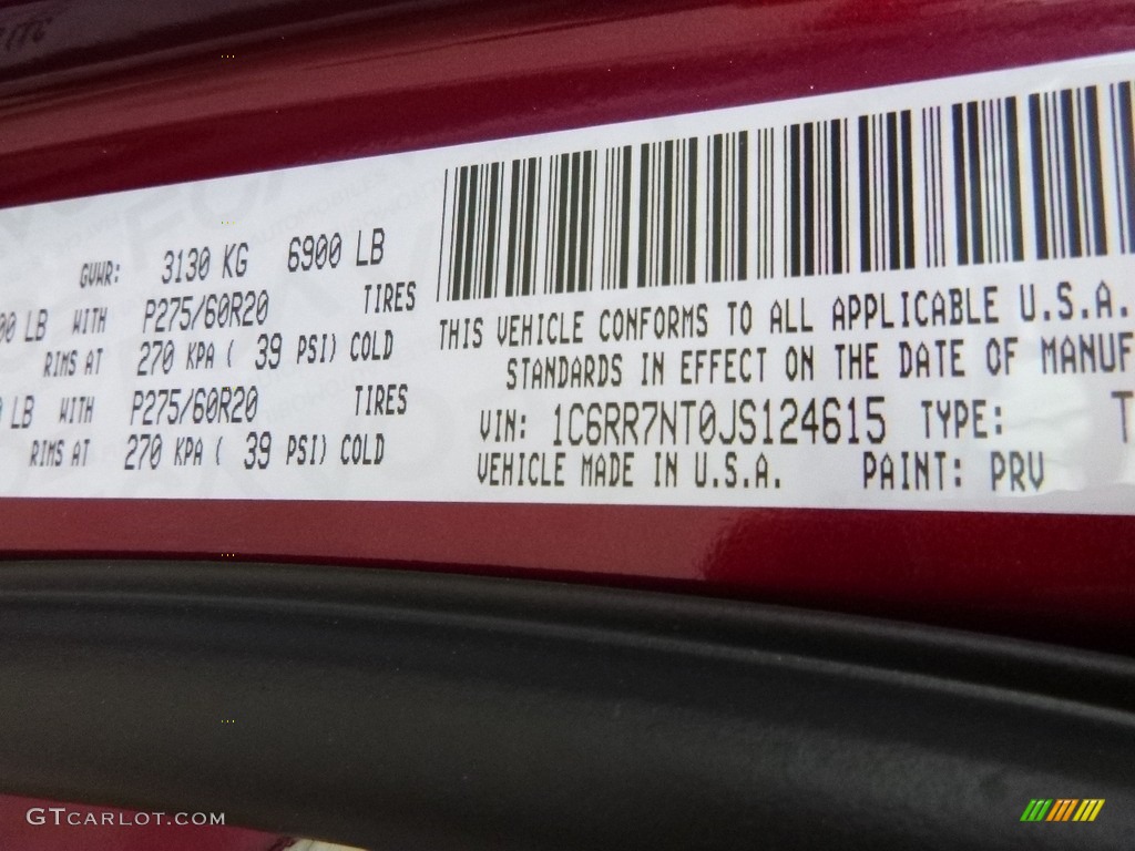 2018 1500 Laramie Crew Cab 4x4 - Delmonico Red Pearl / Black photo #15