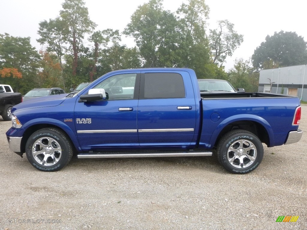 2018 1500 Laramie Crew Cab 4x4 - Blue Streak Pearl / Black photo #2