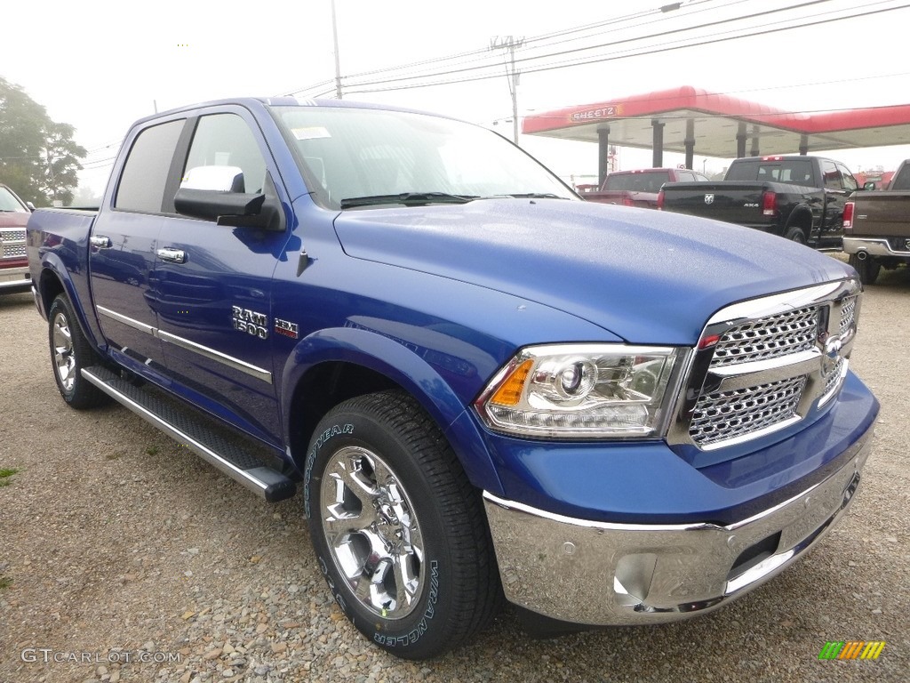 2018 1500 Laramie Crew Cab 4x4 - Blue Streak Pearl / Black photo #6
