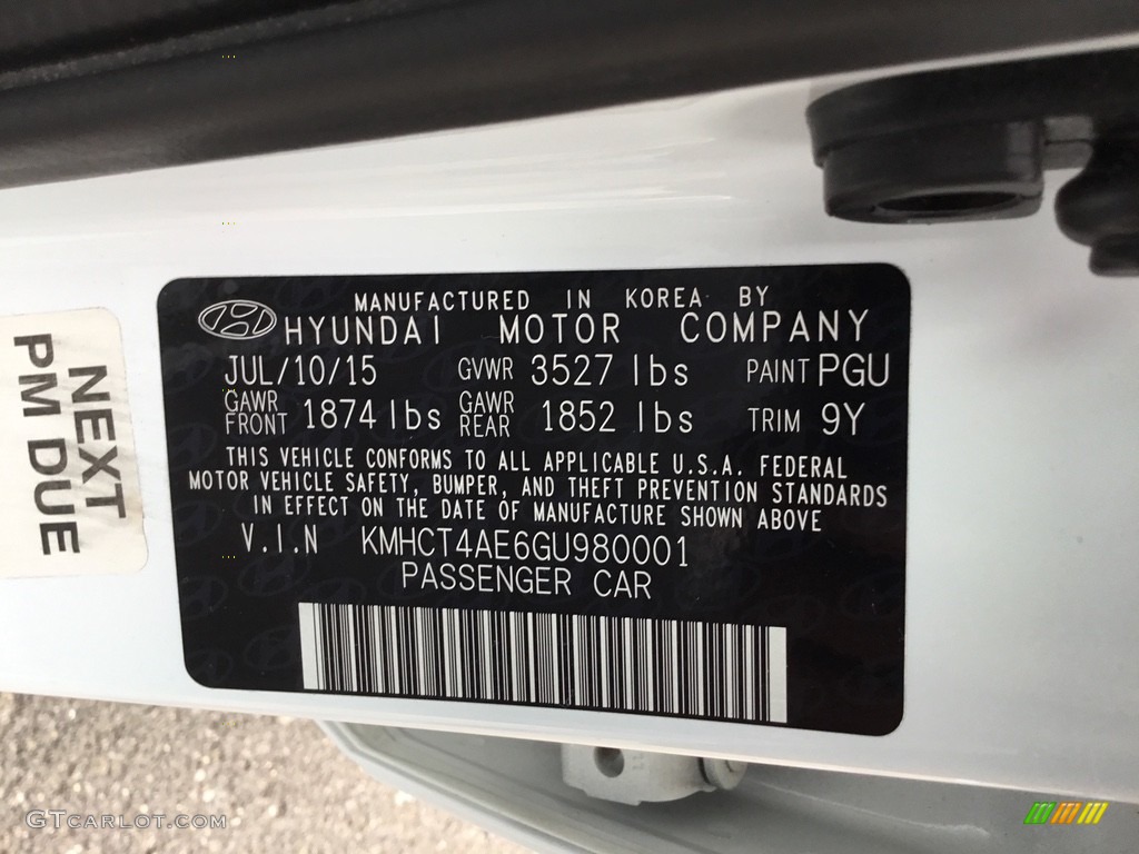2016 Accent SE Sedan - Century White / Beige photo #29