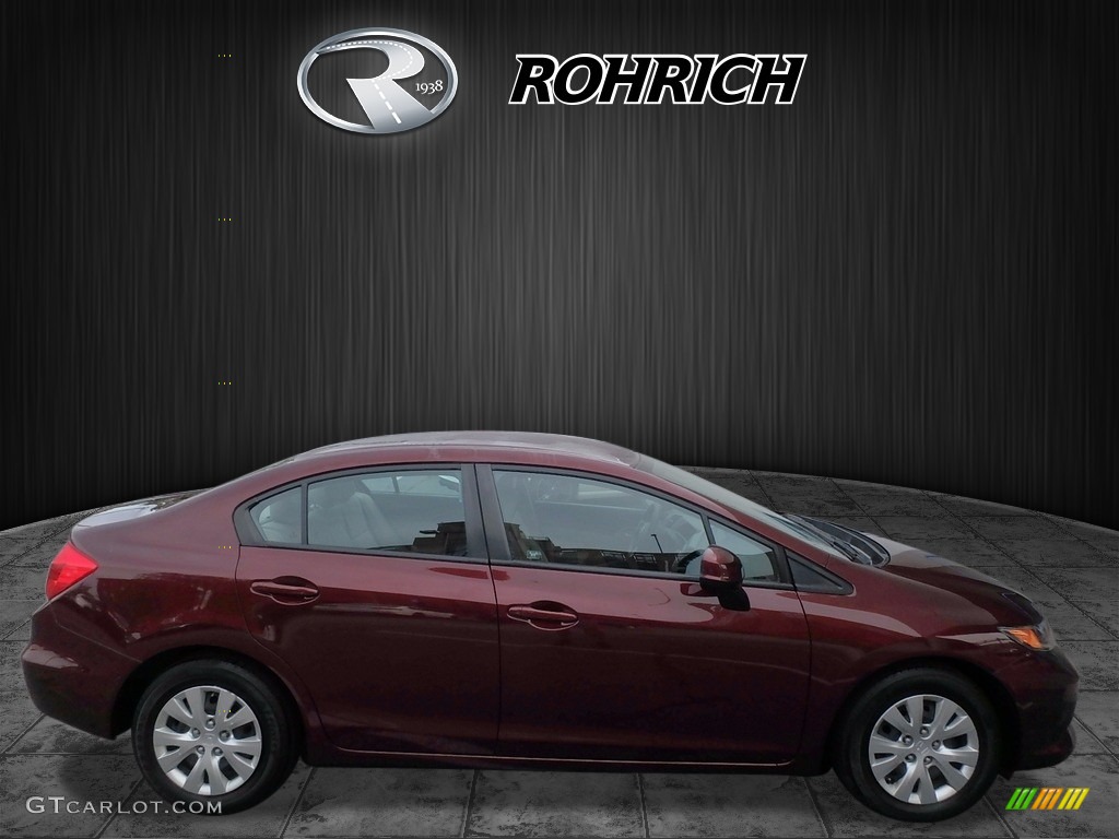 2012 Civic LX Sedan - Rallye Red / Beige photo #2