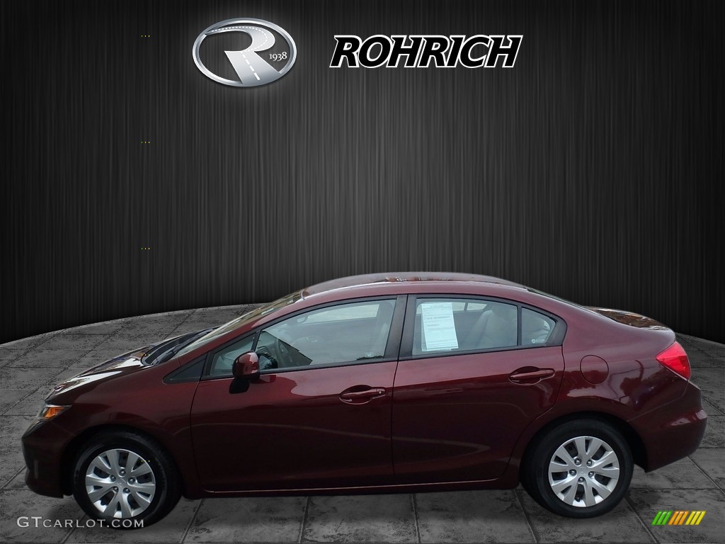 2012 Civic LX Sedan - Rallye Red / Beige photo #4