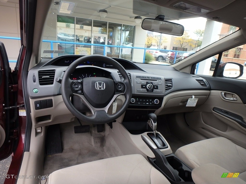 2012 Civic LX Sedan - Rallye Red / Beige photo #8