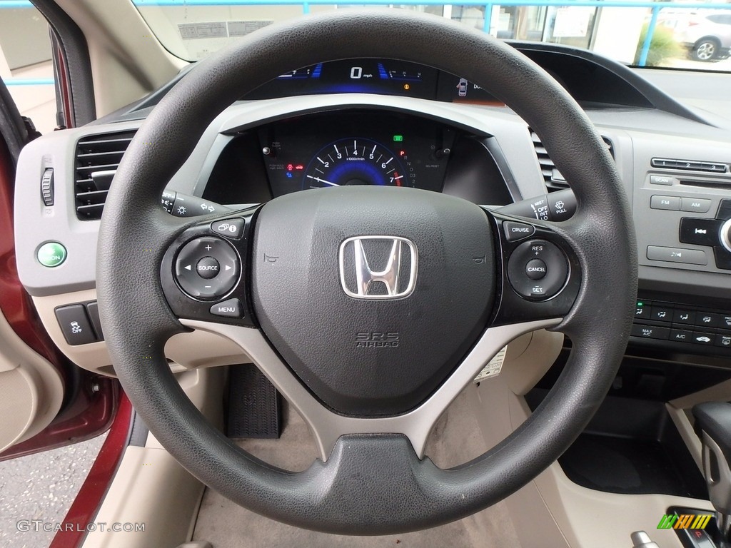 2012 Civic LX Sedan - Rallye Red / Beige photo #21