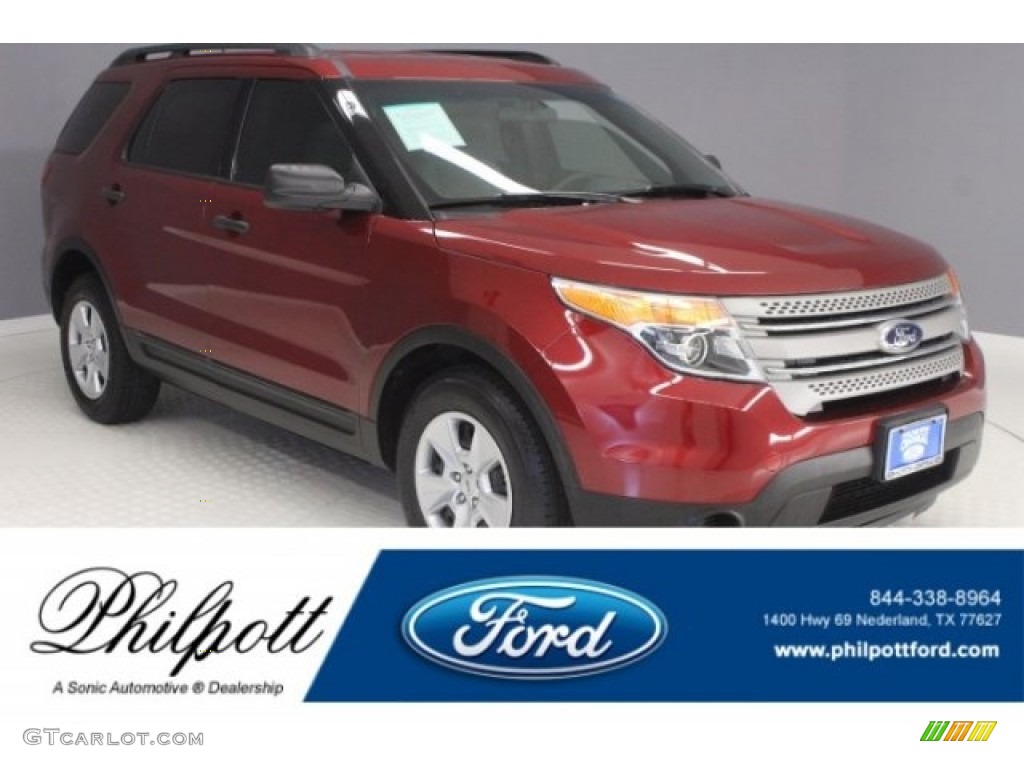 2013 Explorer FWD - Ruby Red Metallic / Medium Light Stone photo #1