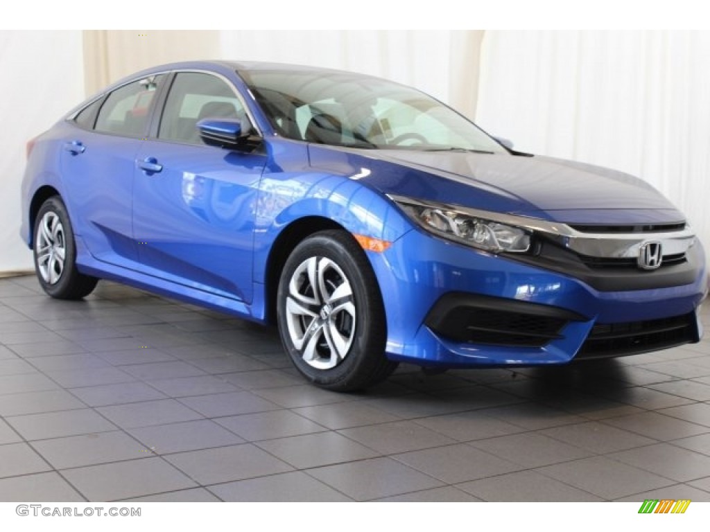 Aegean Blue Metallic 2017 Honda Civic LX Sedan Exterior Photo #122937554