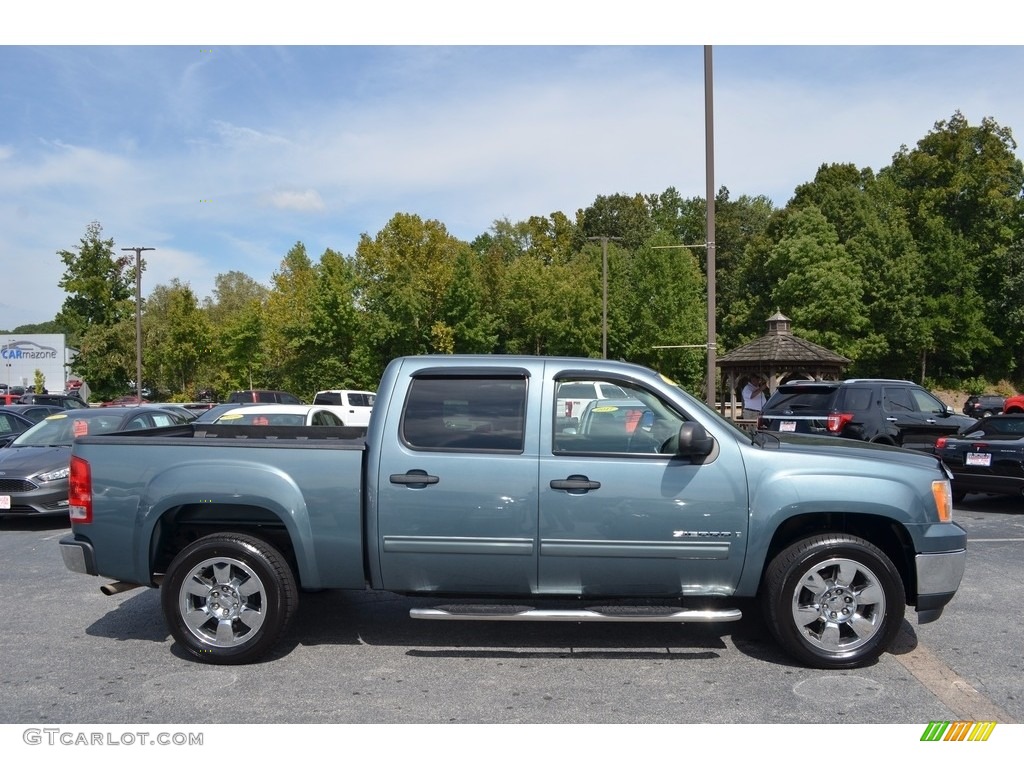 2009 Sierra 1500 SLE Crew Cab - Midnight Blue Metallic / Ebony/Light Cashmere photo #2