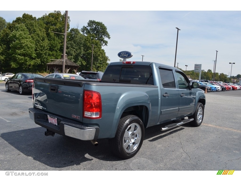 2009 Sierra 1500 SLE Crew Cab - Midnight Blue Metallic / Ebony/Light Cashmere photo #3