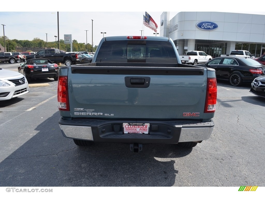 2009 Sierra 1500 SLE Crew Cab - Midnight Blue Metallic / Ebony/Light Cashmere photo #4