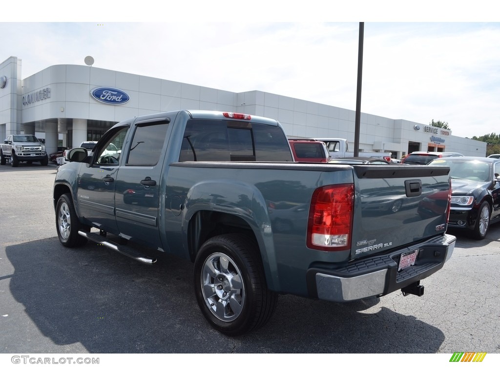 2009 Sierra 1500 SLE Crew Cab - Midnight Blue Metallic / Ebony/Light Cashmere photo #5