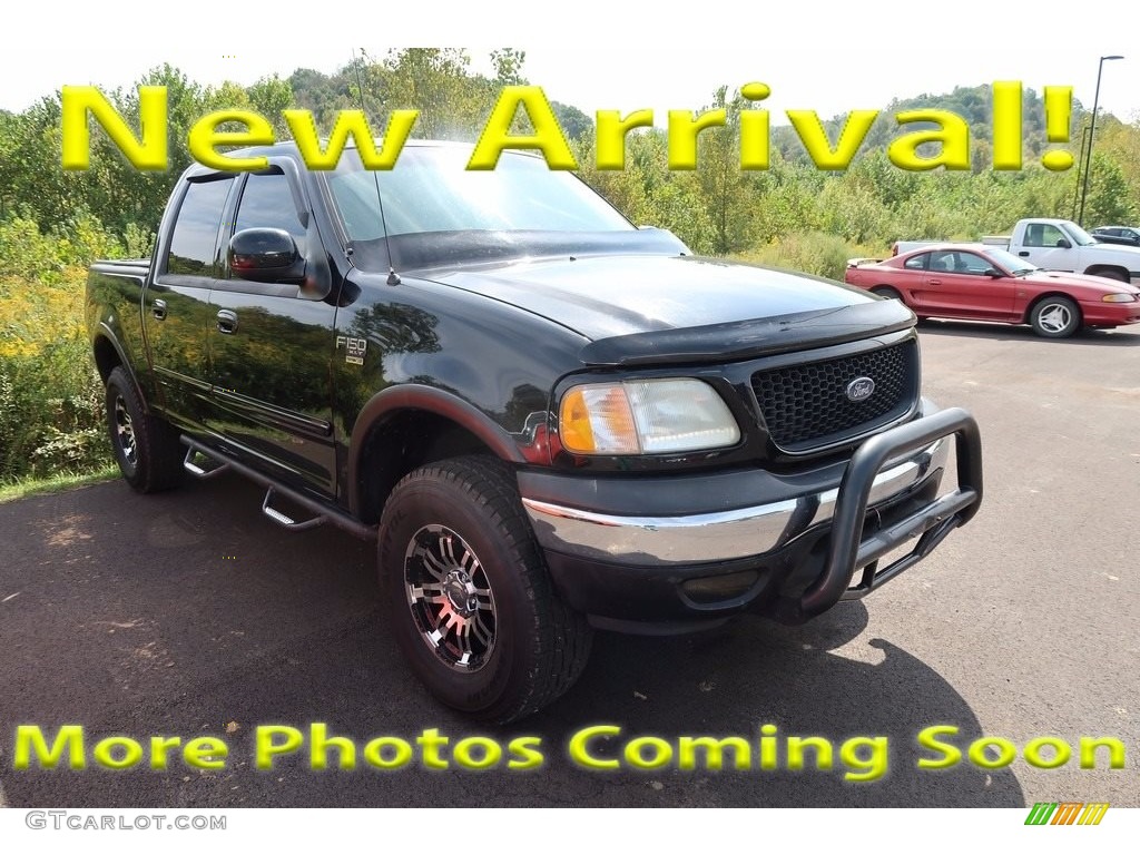 2002 F150 XLT SuperCrew 4x4 - Black / Medium Graphite photo #1