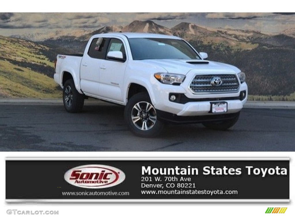 2017 Tacoma TRD Sport Double Cab 4x4 - Super White / TRD Graphite photo #1