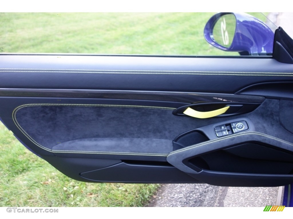 2016 Porsche 911 GT3 RS Black/GT Silver Alcantara Door Panel Photo #122960478