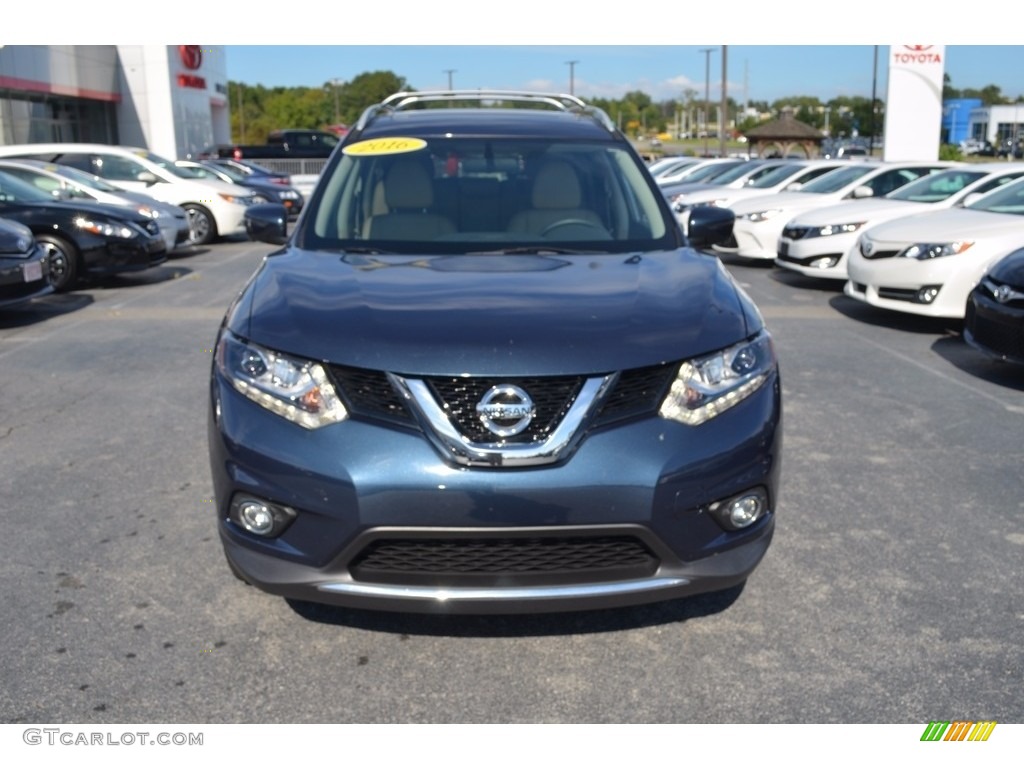 2016 Rogue S AWD - Arctic Blue Metallic / Almond photo #30
