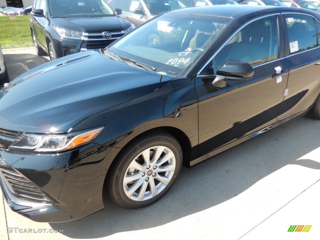 2018 Camry LE - Midnight Black Metallic / Ash photo #1