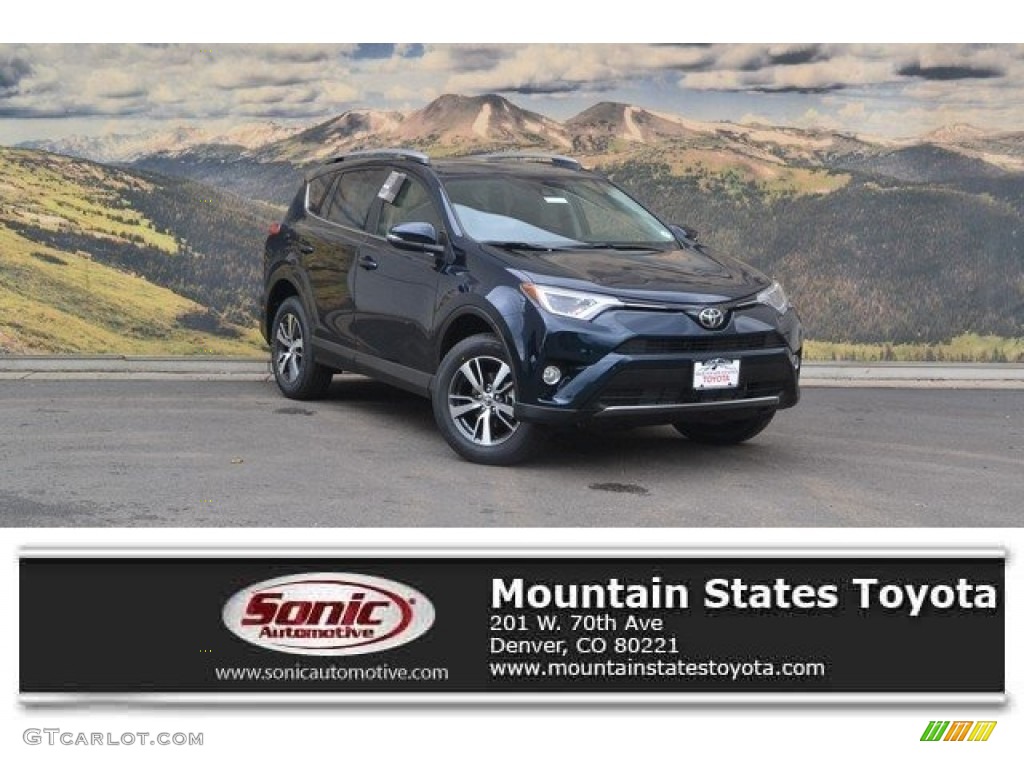 2018 RAV4 XLE AWD - Galactic Aqua Mica / Black photo #1