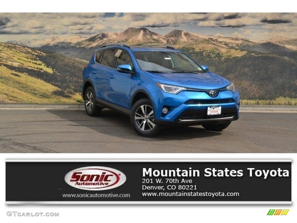 2018 RAV4 XLE AWD - Electric Storm Blue / Black photo #1
