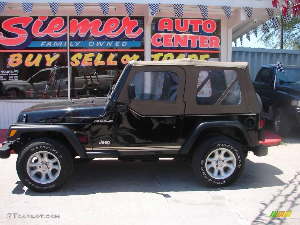 2002 Wrangler SE 4x4 - Black / Camel Beige photo #1