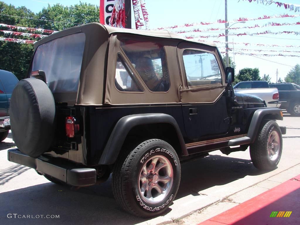 2002 Wrangler SE 4x4 - Black / Camel Beige photo #4