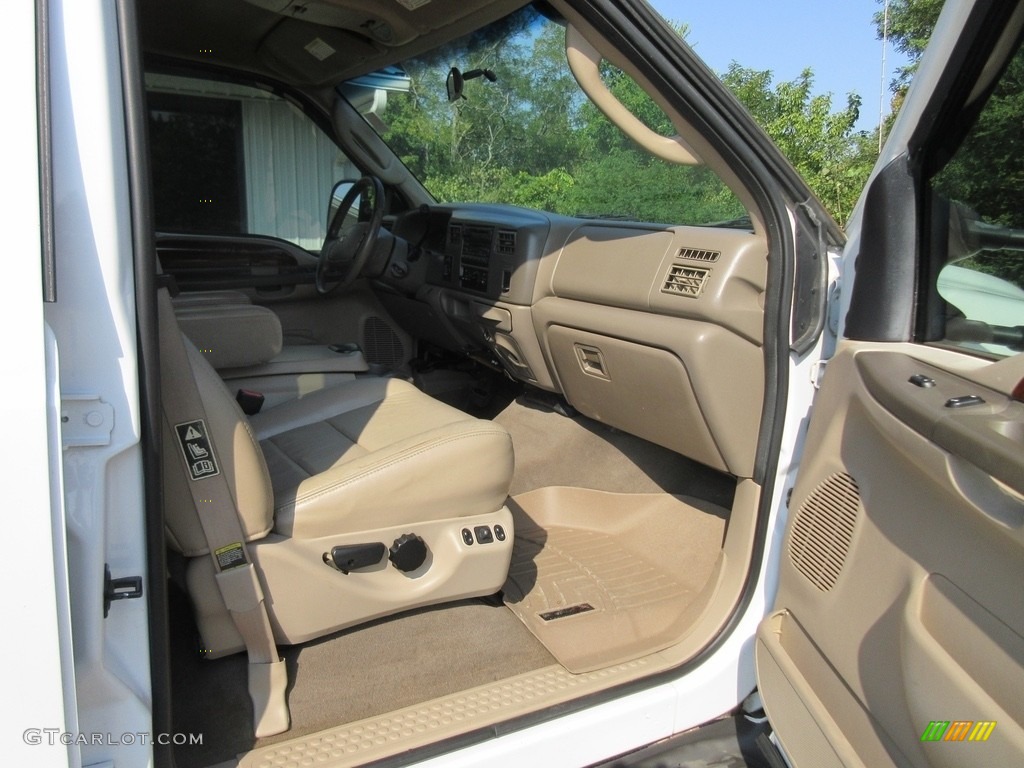 2004 F250 Super Duty Lariat Crew Cab 4x4 - Oxford White / Medium Parchment photo #28